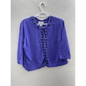 Womens Chadwicks Purple Gem 3/4 Sleeve Cover Up Size 2XL